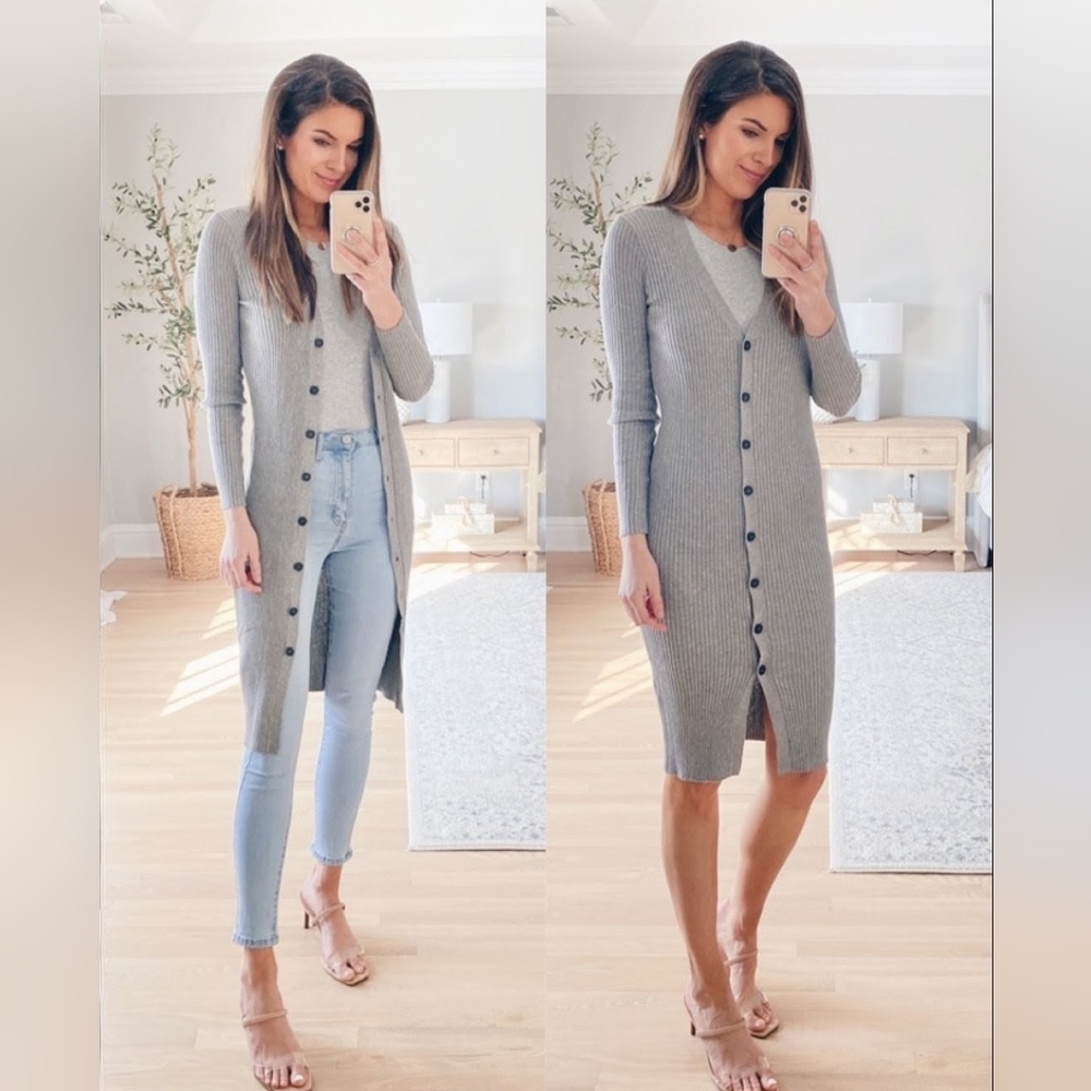 Forever 21 Light Gray Ribbed Knit Top